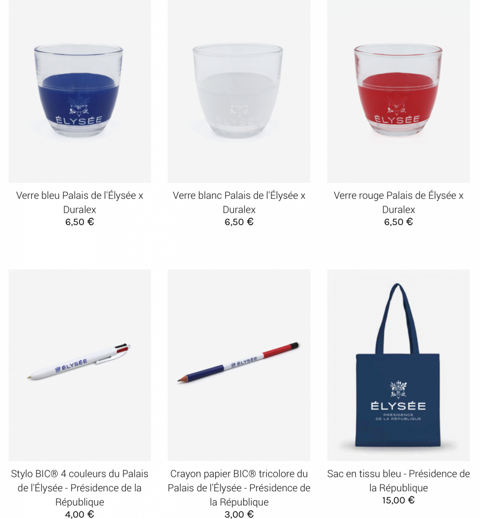Capture d’écran de la Boutique de l'Elysée