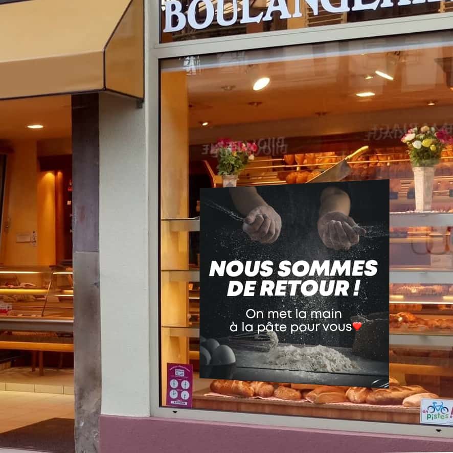 Bache signalétique boulangerie main dans la pate