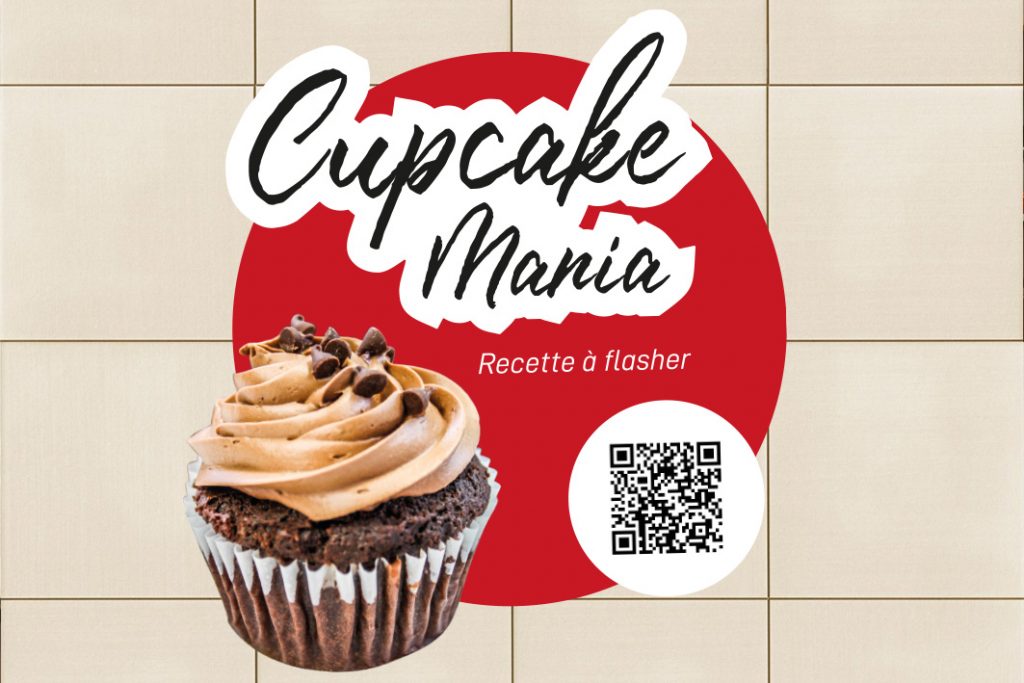 sticker de sol avec qr code cupcake