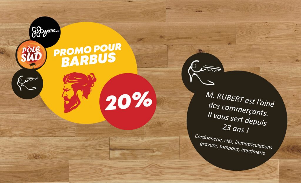 sticker rond galerie marchande